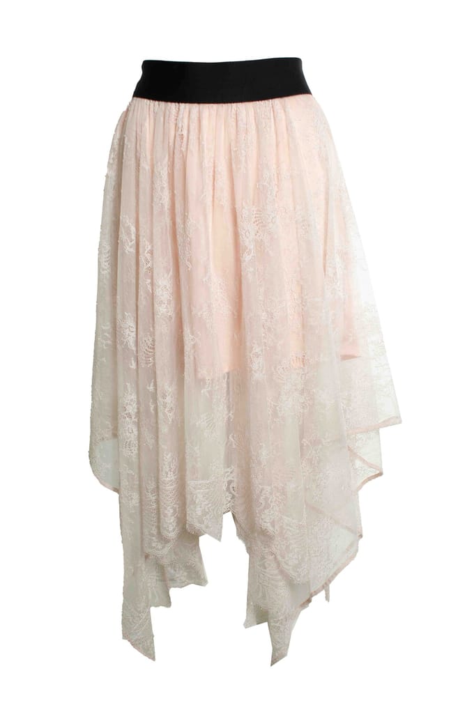 Maje, roze kanten rok