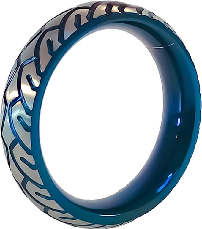 Black Label - Blue Racer Cockring - RVS - Blauw/Zilver 55 mm