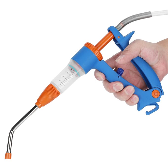 20 ml instelbare continue vaccininjector Automatische voedingsinjectie-instrument voor veterinair gebruik blue
