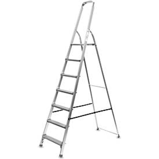 Aluminium trapladder, belastbaar tot 150 kg, 7 treden