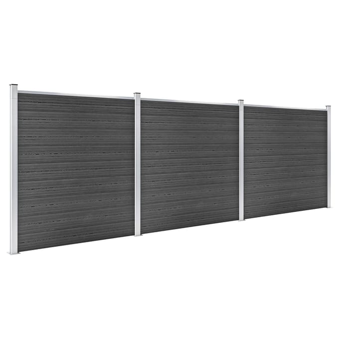 vidaXL - Schuttingpanelenset - 526x186 - cm - HKC - zwart