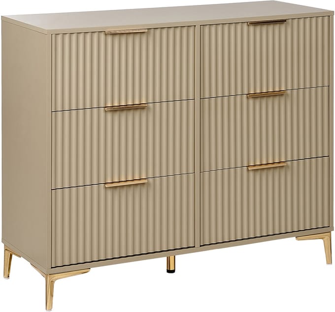 WALCOTT - Ladekast met 6 lades - Beige - MDF