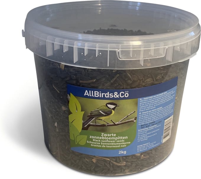Allbirds&Co Zwarte Zonnebloempitten In Emmer - Voer - 2 kg