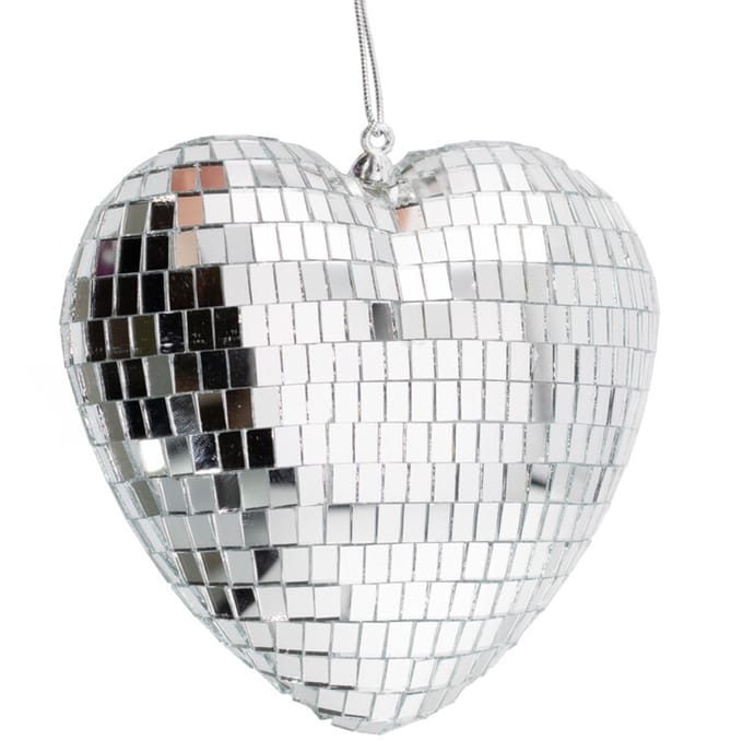Kersthanger Disco Hart zilver