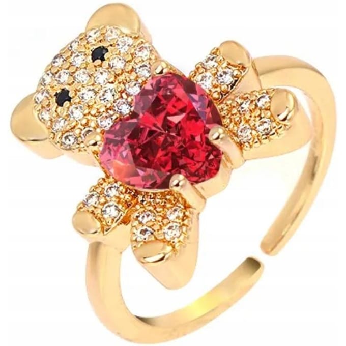 Ring gouden driehoek mineralen - Messing - Verzilverd - Edelsteen - M