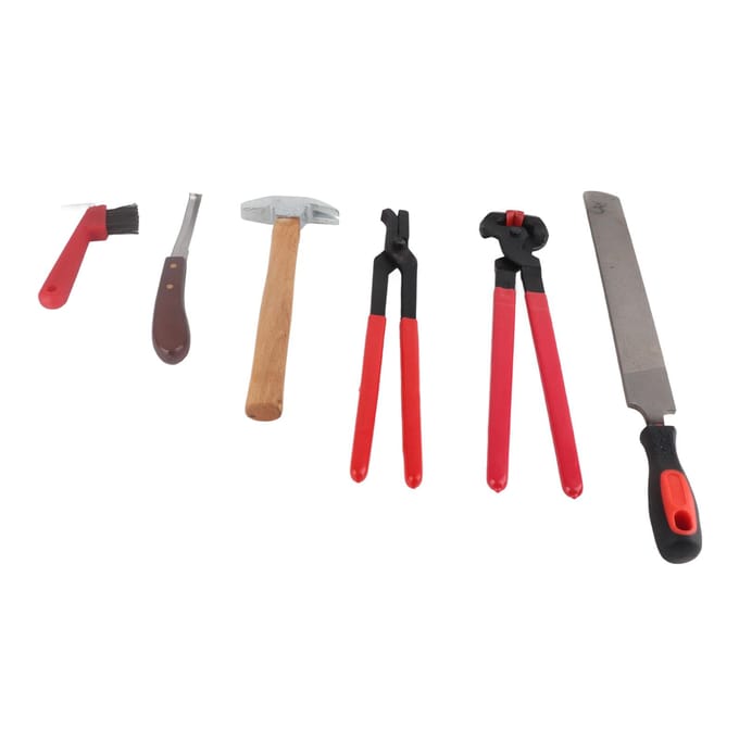 6-delige Set Professionele Hoefsmid Hoef Trim Gereedschap Nagel Hoefijzer Tang Trim Gereedschap red