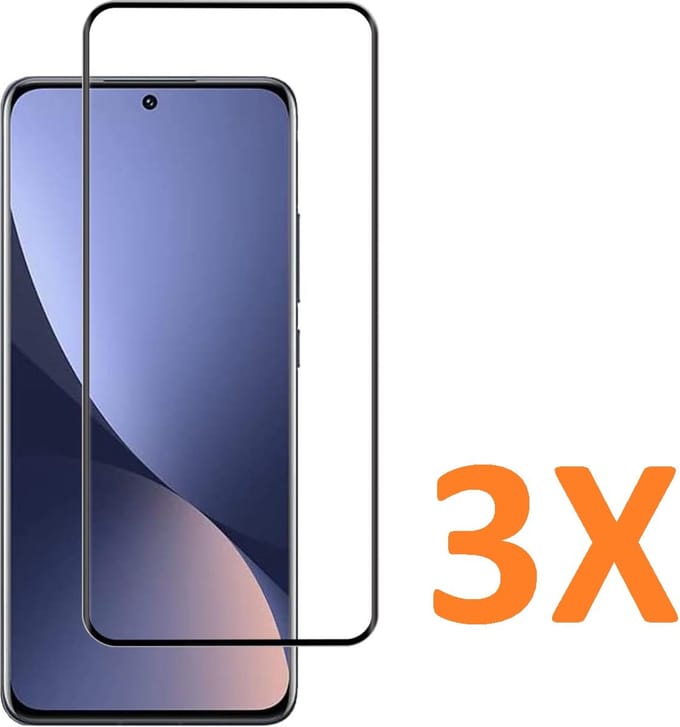 Volledige dekking Screenprotector Glas - Tempered Glass Screen Protector Geschikt voor: Xiaomi 12 Pro - 3x