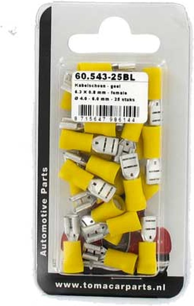 Kabelschoen 6.3x0.8 mm 25 stuks blister