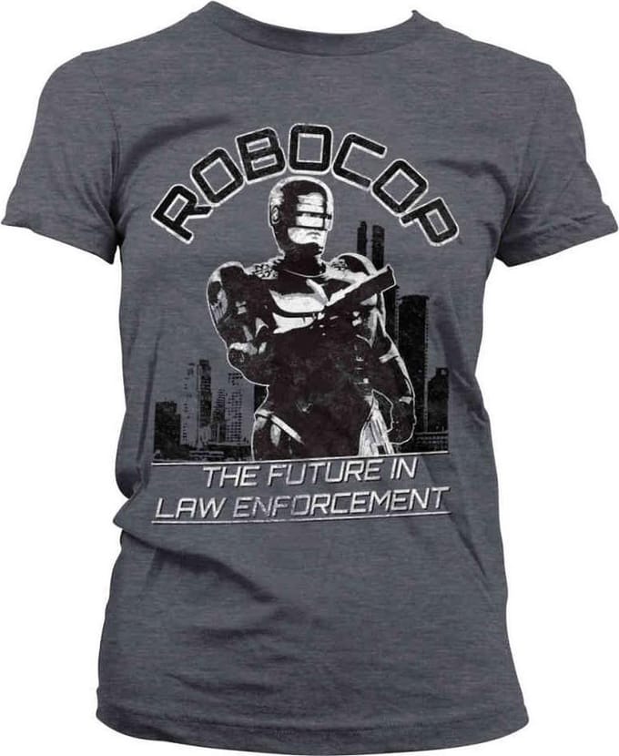 Robocop Dames Tshirt -S- The Future In Law Enforcement Grijs