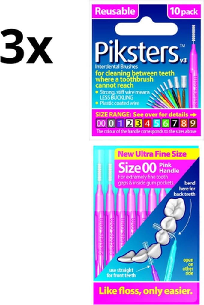 Piksters 00 Roze 0.32mm - 3 x 10 stuks - Voordeelverpakking