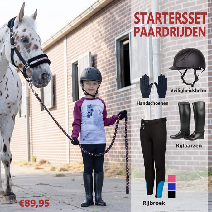 Startersset / Starterspakket voor paardrijden incl. veiligheidshelm