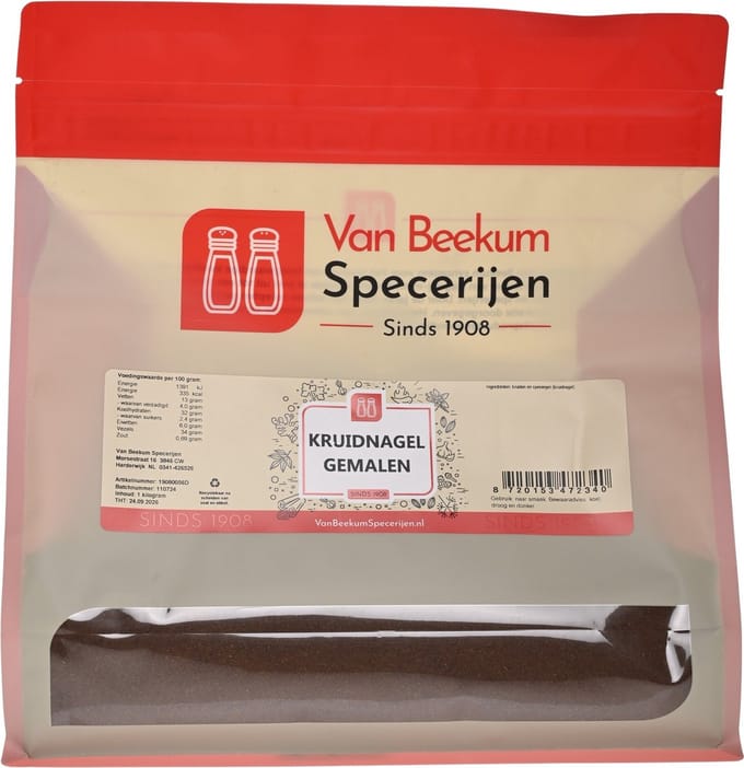 Van Beekum Specerijen - Kruidnagel Gemalen - 1 KG (hersluitbare stazak)