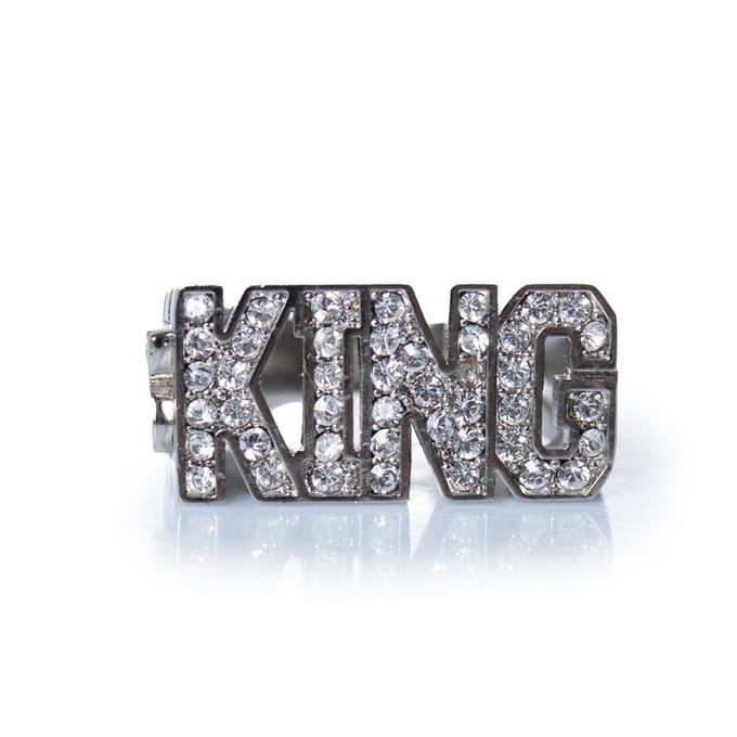 Dolce & Gabbana, zilveren KING ring met strass