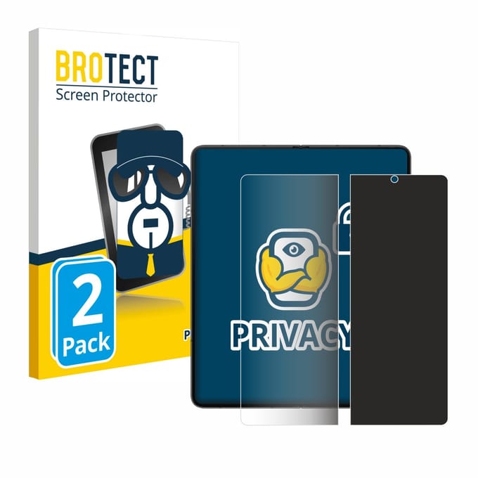 BROTECT - privacy screenprotector voor Samsung Galaxy Z Fold 5 (Inner display) - Folie Beschermfolie Blauwlichtfilter 2 Stuks