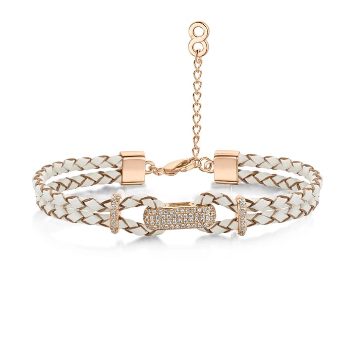 Infinity & Co Armband Dames - Alana - Leer - Verstelbaar - Rosé Goudkleurig