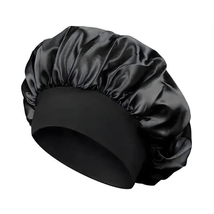 Satijnen Slaapmuts - 1 Stuk - Bonnet satijn - Satijnen Bonnet - Haarnetje - Zwart