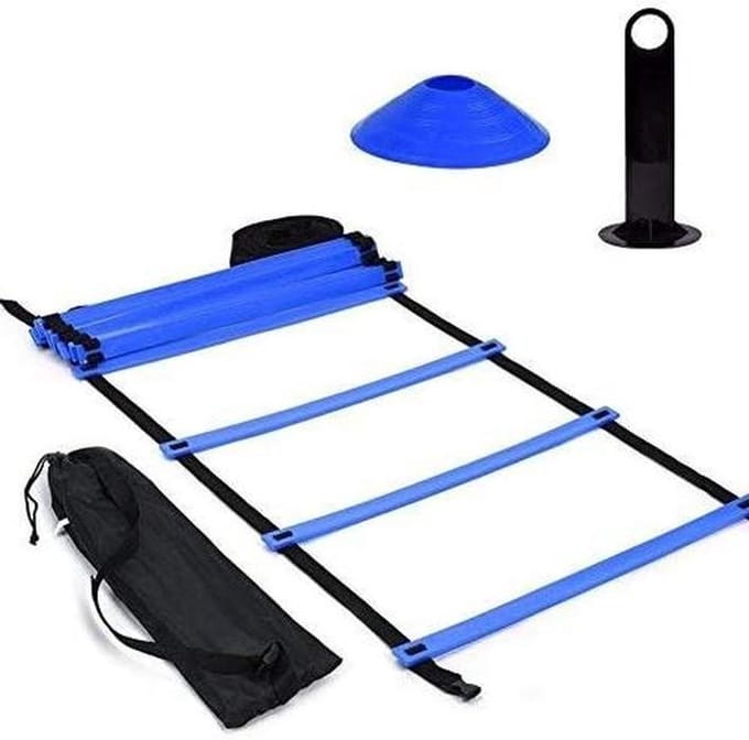 Agility Trainingsset - Snelheid Ladder - Sport Training - Verstelbare Afstanden - 6 Meter Ladder - Blauw