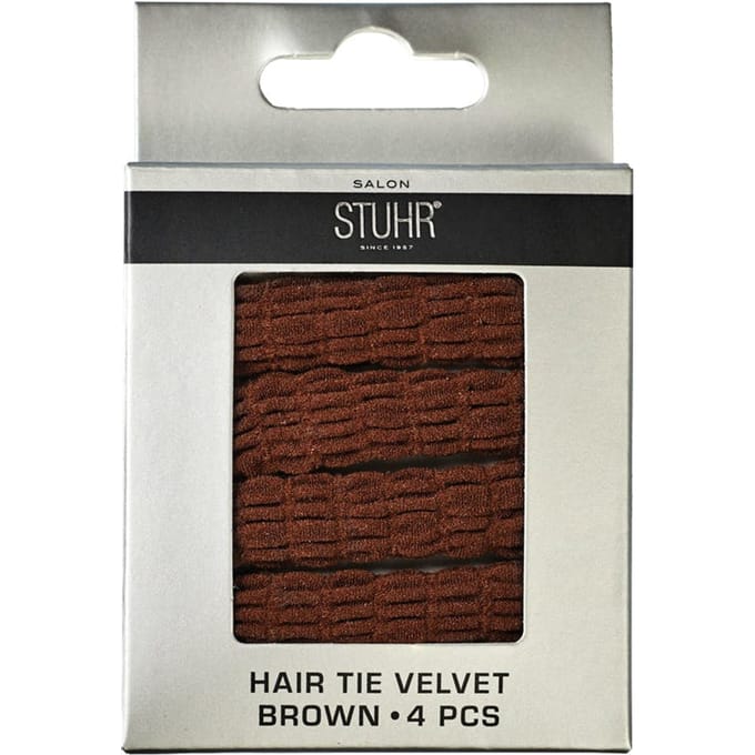 Stuhr Hair Tie Velvet Brown 4 st