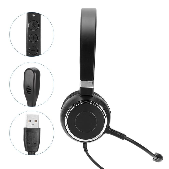 Trafic Téléphonique Écouteur Communication Centre d'Appels Casque d'Ordinateur USB Contrôle Filaire Son Clair
