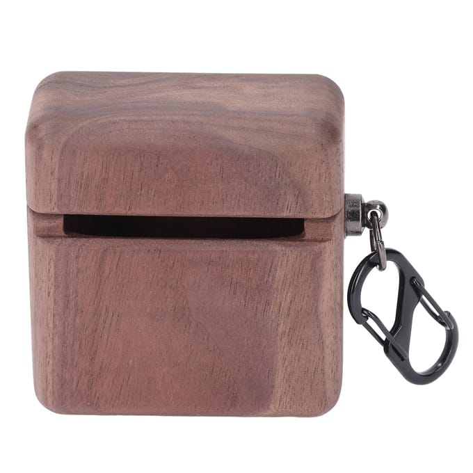 Bluetooth Oordopjes Case Cover Houten Case Microfiber Voering Handgemaakt Valbestendig Draadloos gray