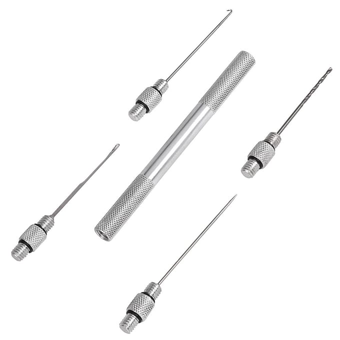 Karpervissen Rigging Aasnaald Kit Gereedschapsset Aas Boilie Boor Stringernaald met Lijn Schaar zwart