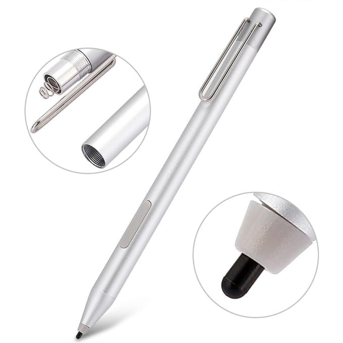 Tablet Smart Stylus Elektromagnetische Pen voor Microsoft Go Pro543Book zilver
