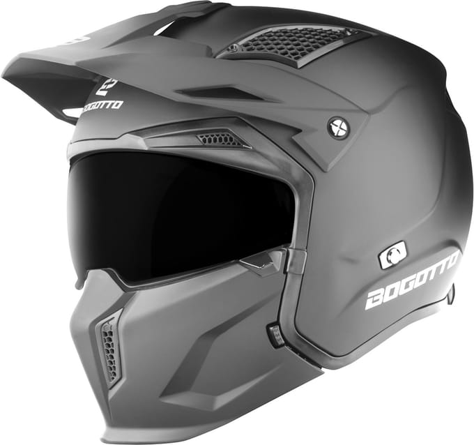 Bogotto Radic 22.06 Mat Titanium Motorhelm - Helm