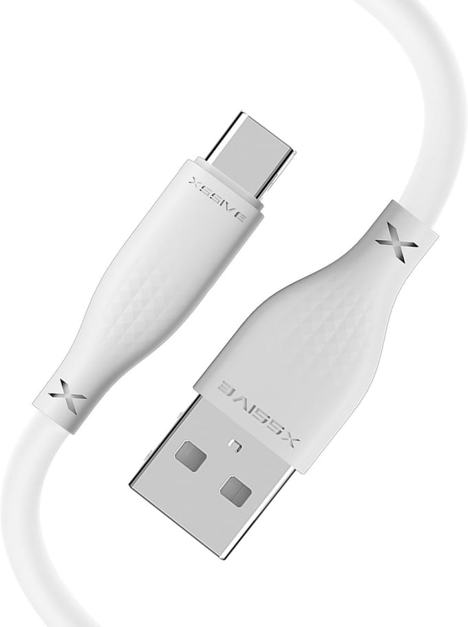 Xssive USB-A naar USB-C Kabel 1 Meter - Quick Charge - USB naar USB C Kabels - Snellader - Wit