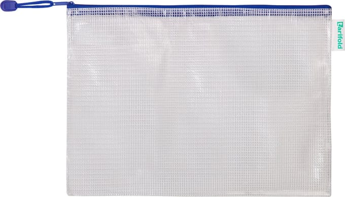 Djois opbergtas met ritssluiting A4 - 330x240mm - PVC - blauw - pak 8 stuks