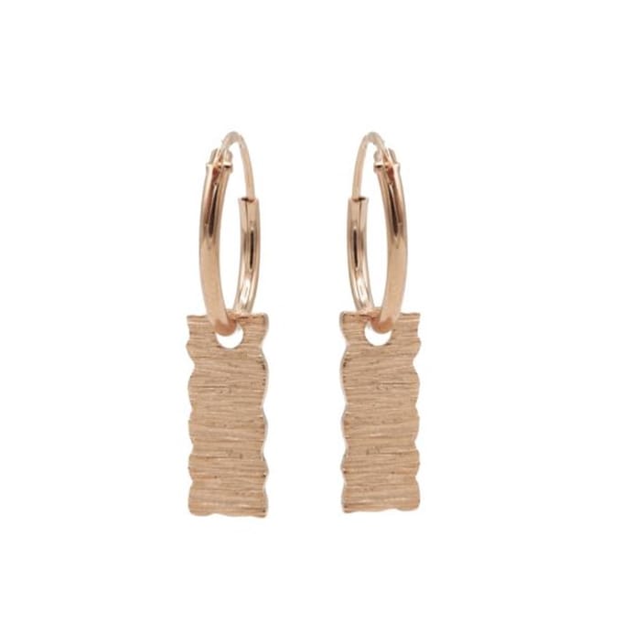 Karma symbols oorbel rectangle wood M2016 rosé