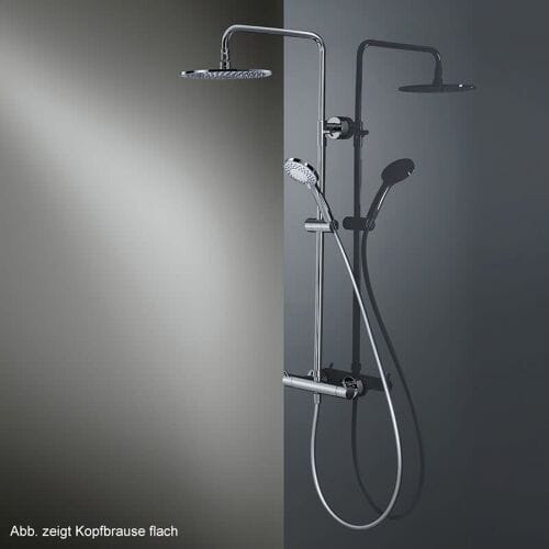 HSK Shower-Set Model RS 200 thermostat, overhead shower super flat, round 25 cm