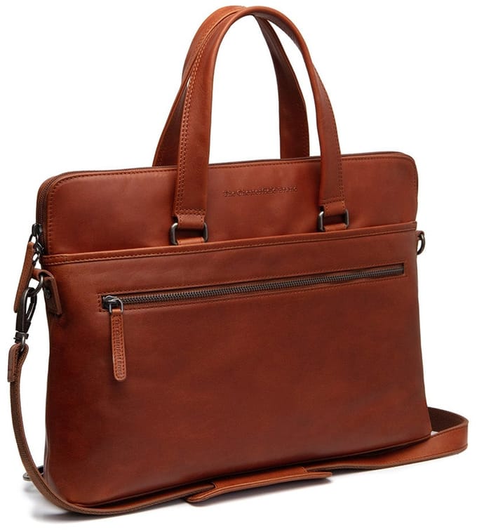 Chesterfield Elvas Waxed Pull Up Laptoptas - 15 inch - Cognac