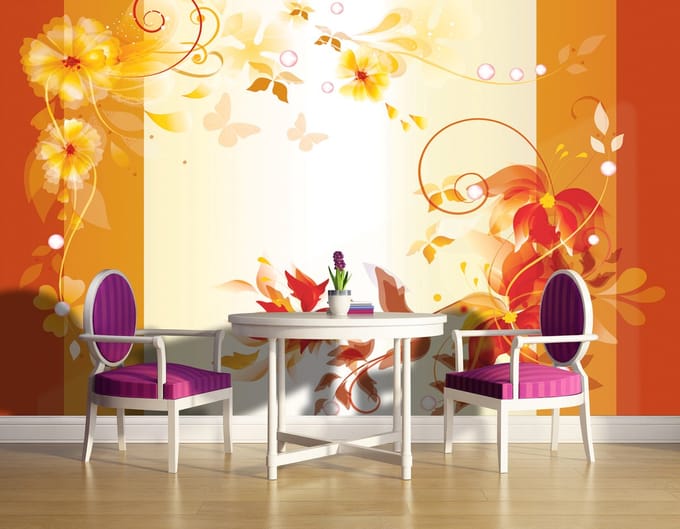 Floral Design Photo Wallcovering