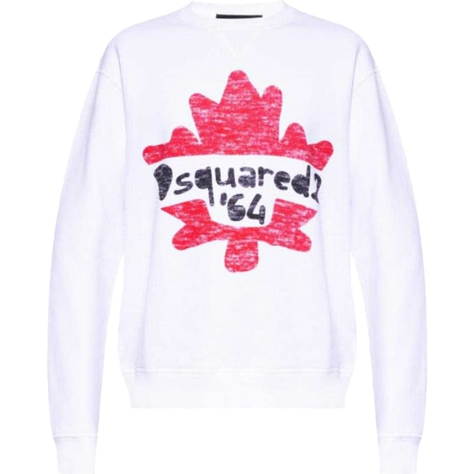 DSquared2 Unisex Volwassen 64 Maple Leaf Sweatshirt (Wit)
