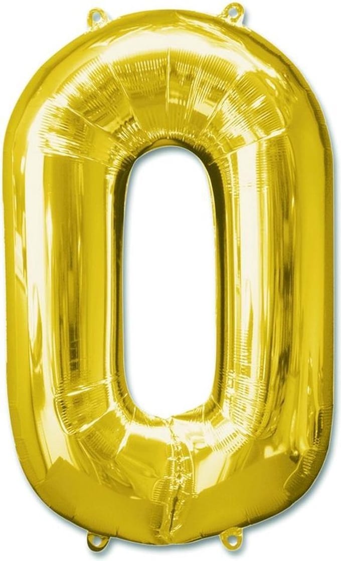 Cijfer 0 - Goud XL
