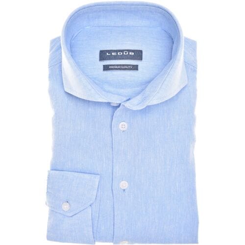 Ledûb Overhemd Casual Linen Blend Licht Blauw / male