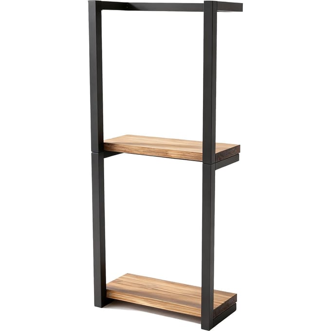 Badkamer Handdoekrek Wandmontage 2 Laags Verticale Opbergrek Moderne Ruimtebesparend black
