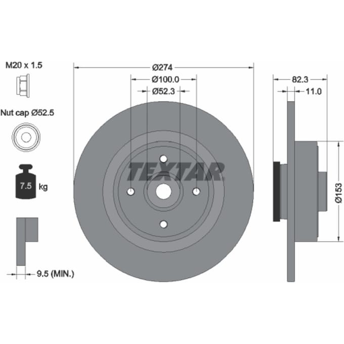 Remschijf TEXTAR 92141403