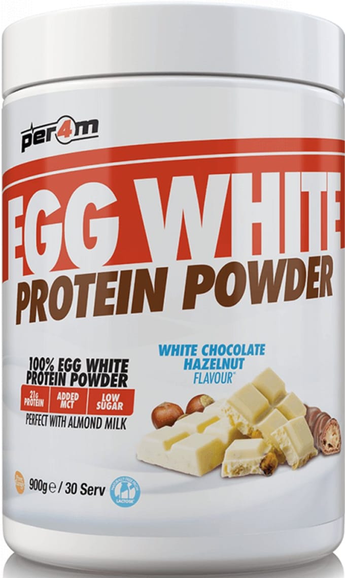 Per4m Egg White Protein Powder (900g) White Chocolate Hazelnut - Eiwitten - Ei-eiwit