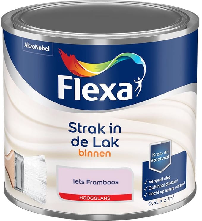 Flexa - Strak In De Lak Binnenlak Hoogglans - Iets Framboos - Mengverf - 500 Ml