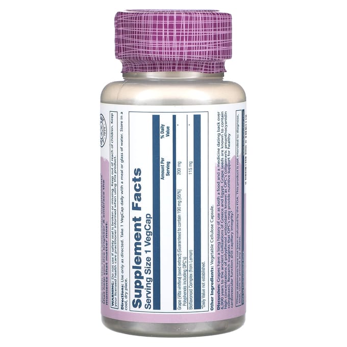 Druivenpitextract, 200 mg, 60 plantaardige capsules