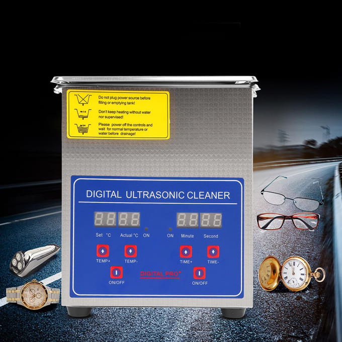 MH?010S 2L RVS Digitale Ultrasone Reiniger Ultra Sonisch Bad Verwarmer Timer gray