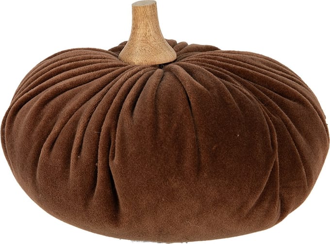 Clayre & Eef Decoratie Pompoen Ø 20x14 cm Bruin Polyester Herfst decoratie