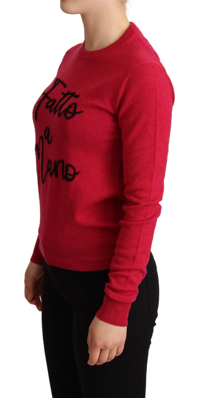 Dolce & Gabbana Roze geborduurde kasjmier trui van wol voor dames