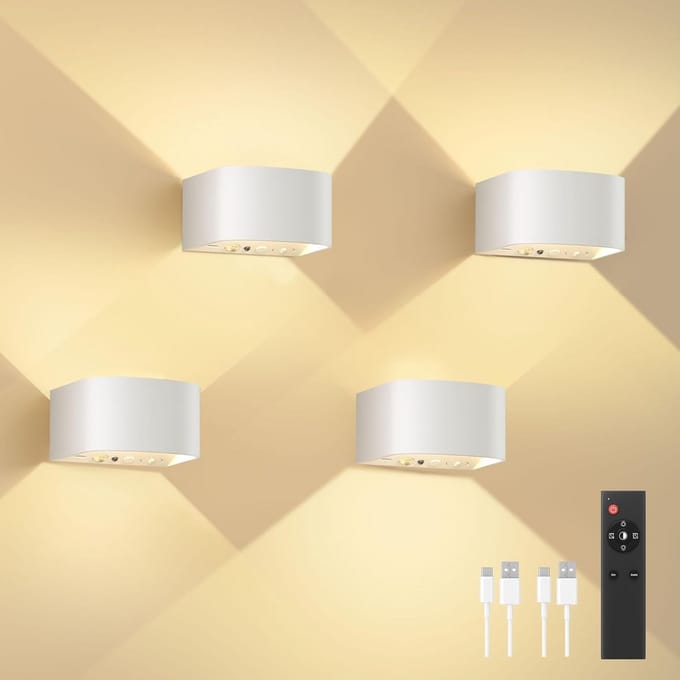 LED Wandlamp met Bewegingssensor en Afstandsbediening - Oplaadbare Wandlampen voor Binnen