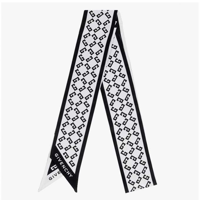 Foulard en Soie Imprimé Monogramme Givenchy Bg00kfg002 BG00KFG002 004 gray