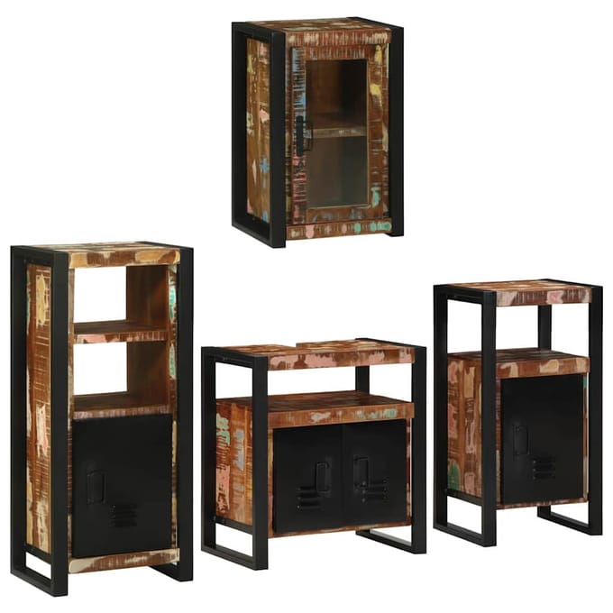 vidaXL - Badkamermeubel - Set - 4 - st - Multikleur - 55 - x - 35 - x - 60 - cm