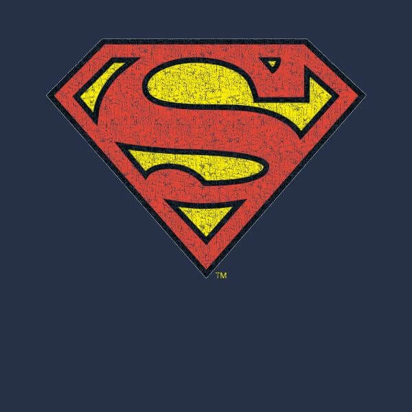 Official Superman Crackle Logo Women's T-Shirt - Navy - XXL
