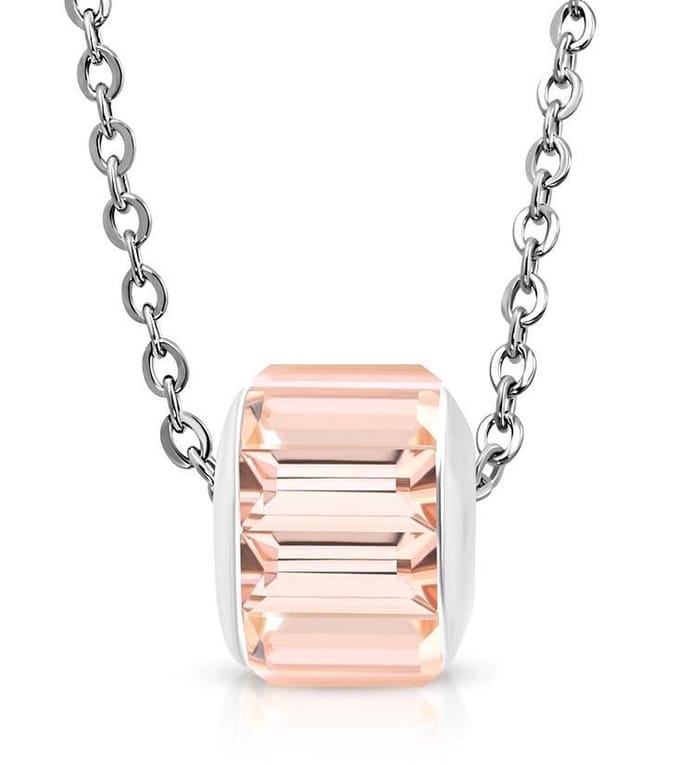 Amanto Ketting Cau Pink - 316L Staal - Bedel - 10x12mm - 45cm