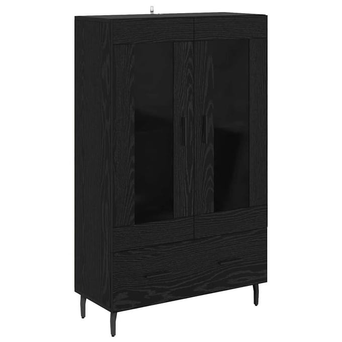 vidaXL Highboard Zwart Eiken 69,5 x 31 x 115 cm Bewerkt hout